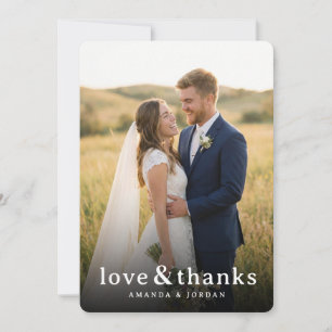 Tarjeta De Agradecimiento Foto dorada romántica al aire libre
