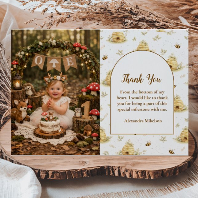 Tarjeta De Agradecimiento Foto Dulce Como Puede Ser Abeja Salvaje Cumpleaños (Subido por el creador)