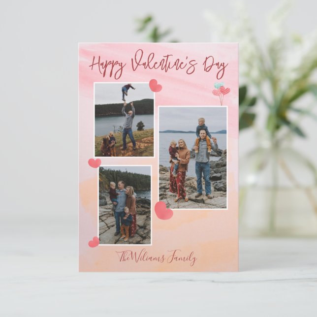 Tarjeta De Agradecimiento Foto editable de Feliz San Valentín (Anverso de pie)