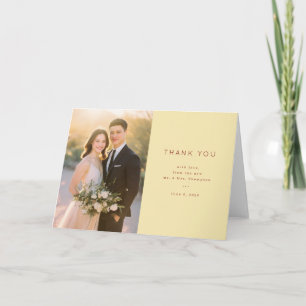 Tarjeta De Agradecimiento Foto Elegante Amarillo Cálido