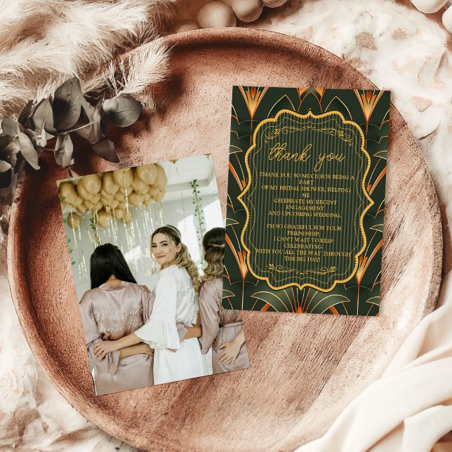 Tarjeta De Agradecimiento Foto Elegante Arte Deco Geométrico Despedida de So (Subido por el creador)