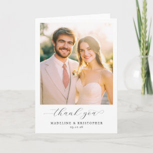 Tarjeta De Agradecimiento Foto elegante beige conmovedora