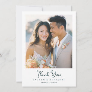Tarjeta De Agradecimiento Foto Elegante Beige Romántica