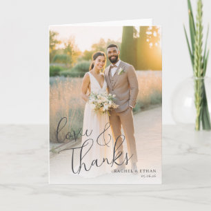 Tarjeta De Agradecimiento Foto elegante beige romántico