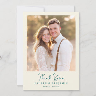 Tarjeta De Agradecimiento Foto elegante beige romántico