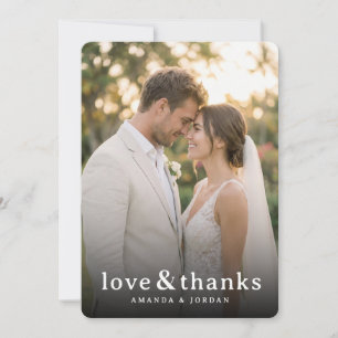Tarjeta De Agradecimiento Foto elegante beige romántico