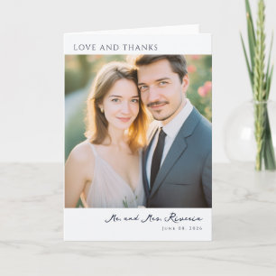 Tarjeta De Agradecimiento Foto elegante beige romántico
