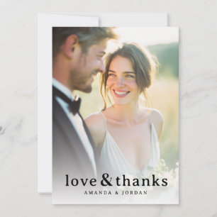 Tarjeta De Agradecimiento Foto elegante crema romántica
