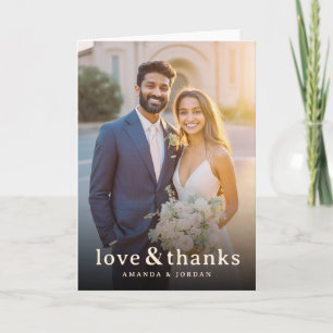 Tarjeta De Agradecimiento Foto elegante crema romántico
