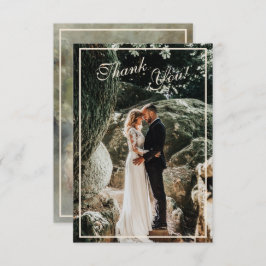 Tarjeta De Agradecimiento Foto Elegante de la boda