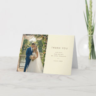 Tarjeta De Agradecimiento Foto elegante de melocotón romántico