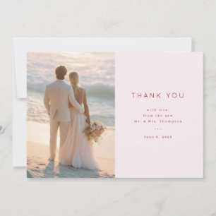 Tarjeta De Agradecimiento Foto elegante de melocotón romántico