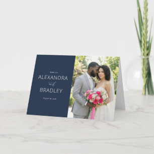 Tarjeta De Agradecimiento Foto elegante de romance naval