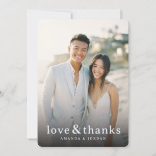 Tarjeta De Agradecimiento Foto Elegante Neutral Alegre