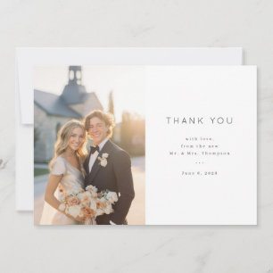 Tarjeta De Agradecimiento Foto elegante neutral alegre
