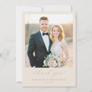 Tarjeta De Agradecimiento Foto elegante neutral alegre