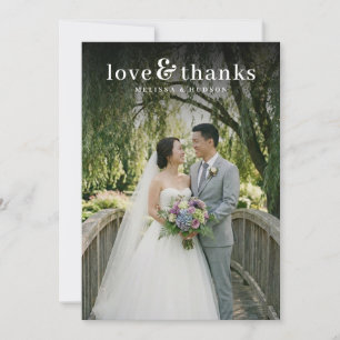 Tarjeta De Agradecimiento Foto elegante neutral romántica