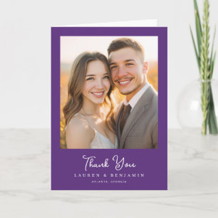 Tarjeta De Agradecimiento Foto elegante púrpura romántica