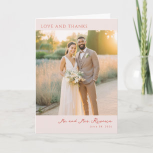 Tarjeta De Agradecimiento Foto elegante rosa romántica