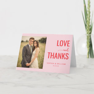 Tarjeta De Agradecimiento Foto elegante rosa romántica