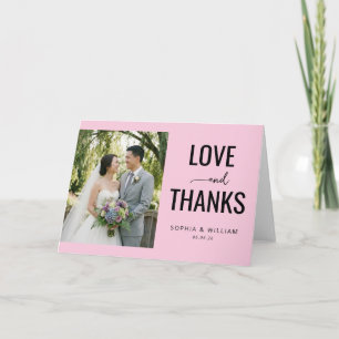 Tarjeta De Agradecimiento Foto elegante rosa romántico