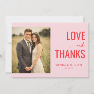 Tarjeta De Agradecimiento Foto elegante rosa romántico