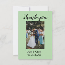 Tarjeta De Agradecimiento Foto elegante simple gracias por la boda moderna 