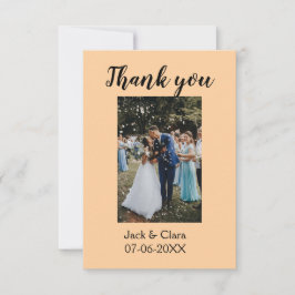 Tarjeta De Agradecimiento Foto elegante simple moderno gracias de boda