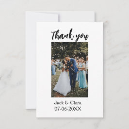 Tarjeta De Agradecimiento Foto elegante simple moderno gracias de boda 