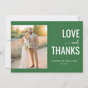 Tarjeta De Agradecimiento Foto elegante verde cálido