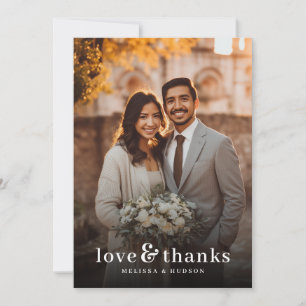 Tarjeta De Agradecimiento Foto elegante y cálida romántica
