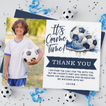 Foto en acuarela de niños de fútbol azul marino