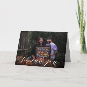 Tarjeta De Agradecimiento Foto en Blanco Dentro Elegante Guión Gracias