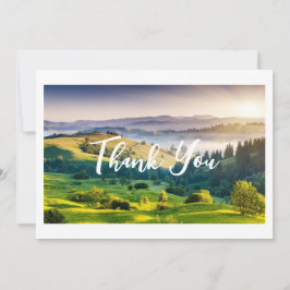 Tarjeta De Agradecimiento Foto escénica de la naturaleza de colinas ondulada