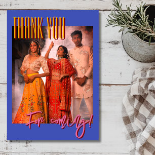 Tarjeta De Agradecimiento Foto familiar del Festival Diwali Azul Índigo