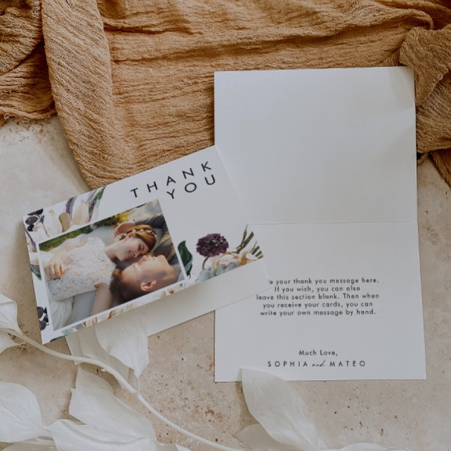 Tarjeta De Agradecimiento Foto floral blanca doblada (Subido por el creador)
