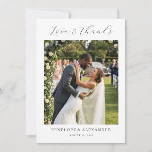 Tarjeta De Agradecimiento Foto floral blanca romántica