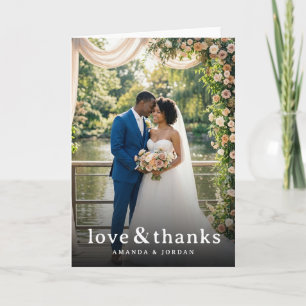Tarjeta De Agradecimiento Foto floral de melocotón romántico
