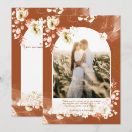 Tarjeta De Agradecimiento FOTO floral de Terracota moderna GRACIAS