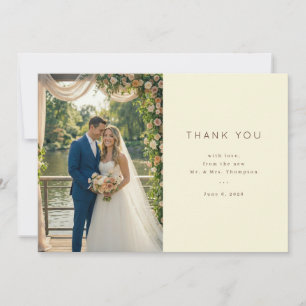 Tarjeta De Agradecimiento Foto floral rosa romántica