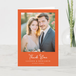 Tarjeta De Agradecimiento Foto Fotográfica Naranja Agradecida