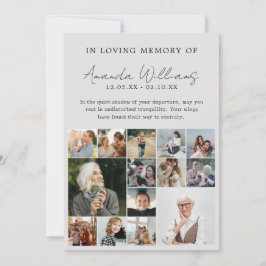 Tarjeta De Agradecimiento Foto Funeral Memorial - Collage de 15 Fotos