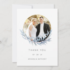 Tarjeta De Agradecimiento Foto geométrica de Eucalyptus Boda