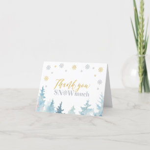 Tarjeta De Agradecimiento Foto Gold & Silver Winter Wonderland Gracias