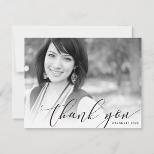 Tarjeta De Agradecimiento FOTO GRACIAS A LA moderna caligrafía lujosa negro