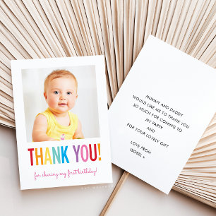 Tarjeta De Agradecimiento FOTO GRACIAS A USTED moderno negrita brillante tip
