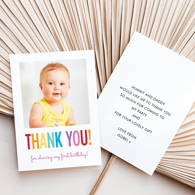 Tarjeta De Agradecimiento FOTO GRACIAS A USTED moderno negrita brillante tip (Subido por el creador)