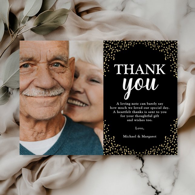 Tarjeta De Agradecimiento Foto Gracias Black Gold (Subido por el creador)
