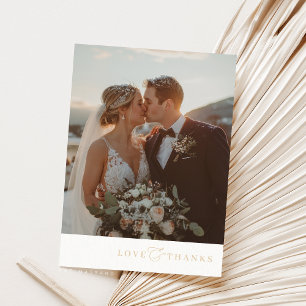 Tarjeta De Agradecimiento FOTO GRACIAS elegante, romántico y beige
