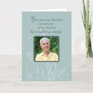 Tarjeta De Agradecimiento Foto, gracias por la donación en la memoria, F
